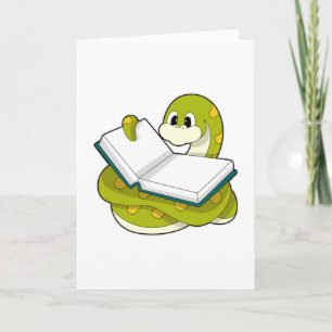 Carte Serpent à la lecture avec livre