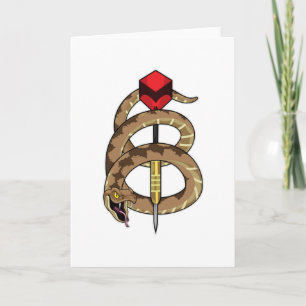 Carte Serpent au jeu de fléchettes avec fléchette
