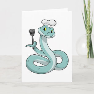 Carte Serpent comme cuisinier avec un chapeau de chef