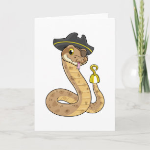 Carte Serpent pirate avec main crochue et cache-œil