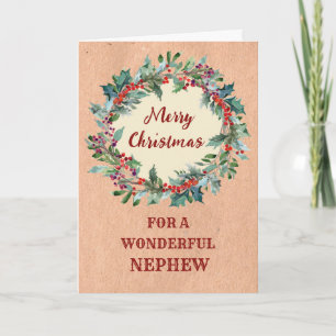 Carte Serre de Noël rustique Nephew Joyeux Noël