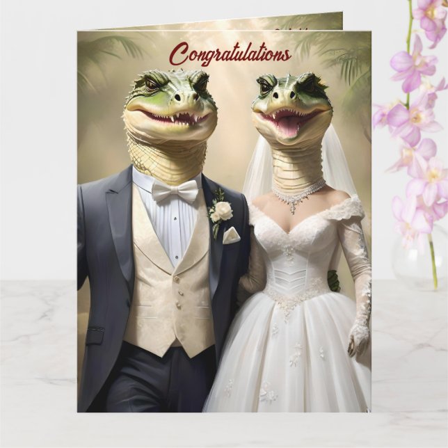 Carte "Serrer l'amour : une affaire Mariage crocodilienn (Orchidée)