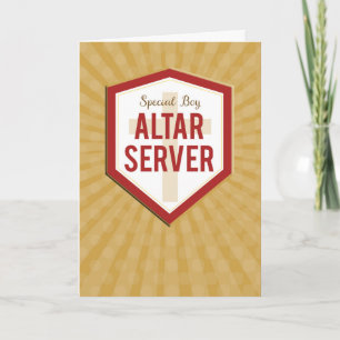 Carte Serveur d'autel garçon spécial Félicitations Éclat
