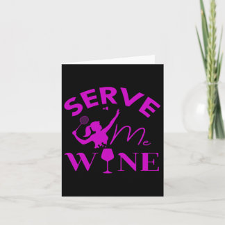 Carte Servez-moi Vin Drôle Joueur Badminton Boire cadeau
