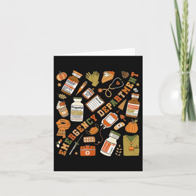 Carte Service D'Urgence Automne Halloween Er Nurse Emerg (Devant)
