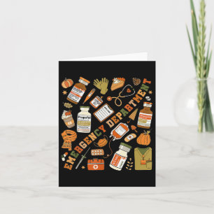 Carte Service D'Urgence Automne Halloween Er Nurse Emerg