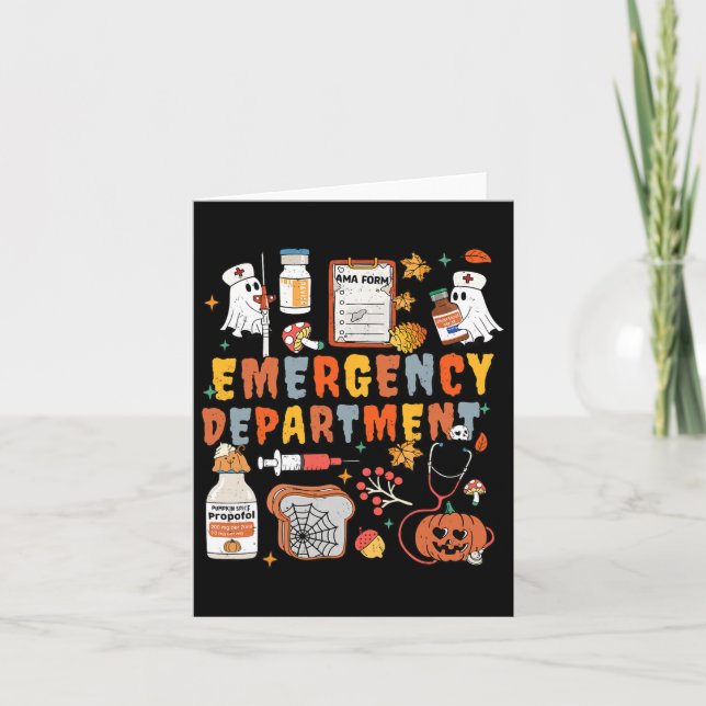 Carte Service d'urgence Funny Er Nurse Halloween Spoo (Devant)