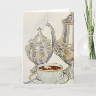Carte Service vintage de café en argent
