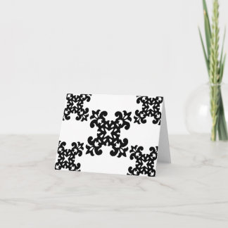 Carte Ses Vintages filles style Fille Noir & Blanc Damas