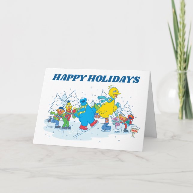 Carte Sesame Street | Amis patineurs (Devant)