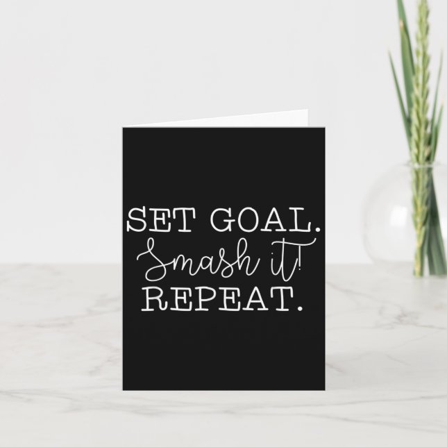 Carte Set Goal Smash It Repeat Motivational Goal Setting (Devant)