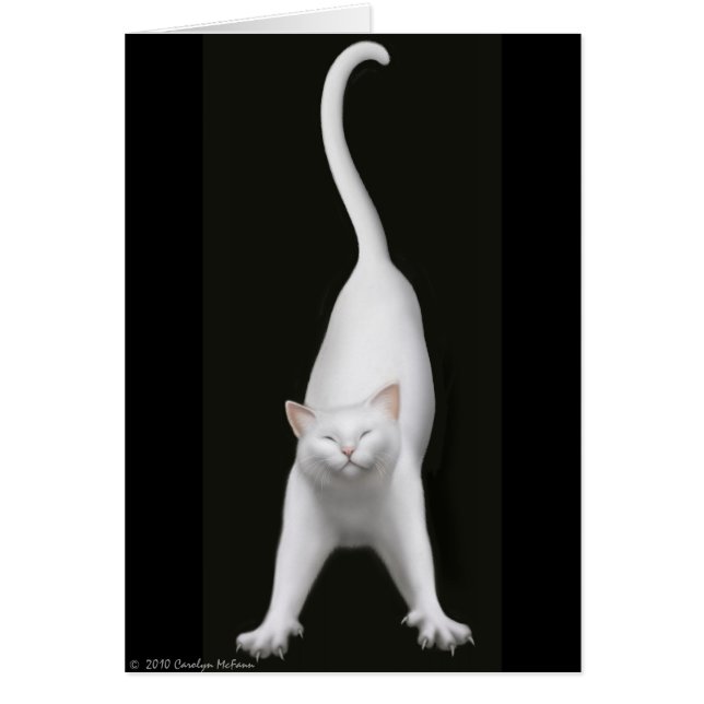 Carte s'étendante heureuse de chat (Devant)