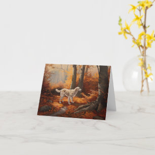 Carte Setter anglais en automne Leaves Fall Inspire