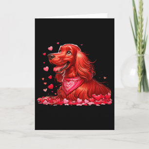 Carte Setter Irlandais Saint-Valentin Cœurs Chien Hommes