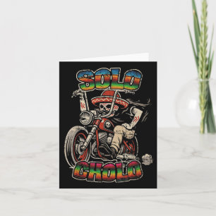 Carte Seul Cholo Drôle Calavera Motard Latino Culture de