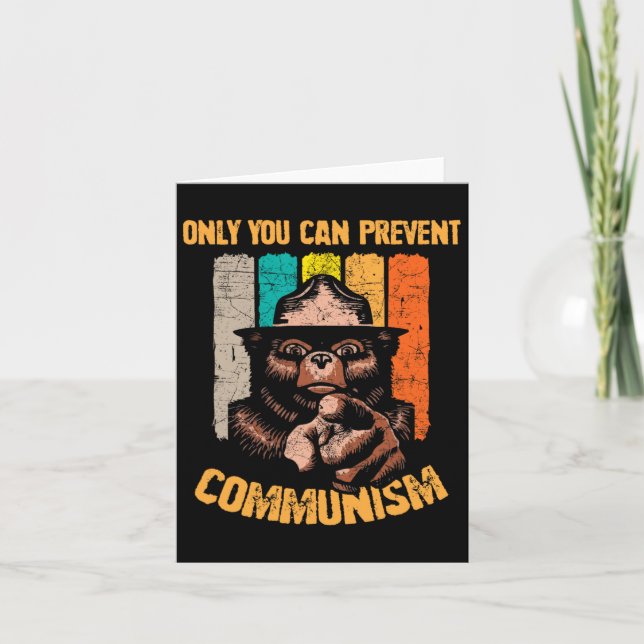 Carte Seul Vous Pouvez Empêcher Le Communisme Drôle Ours (Devant)