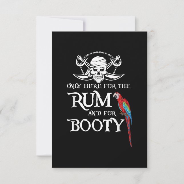 Carte Seulement Ici Rhum Et Botte Pirate & Parrot Pirate (Devant)