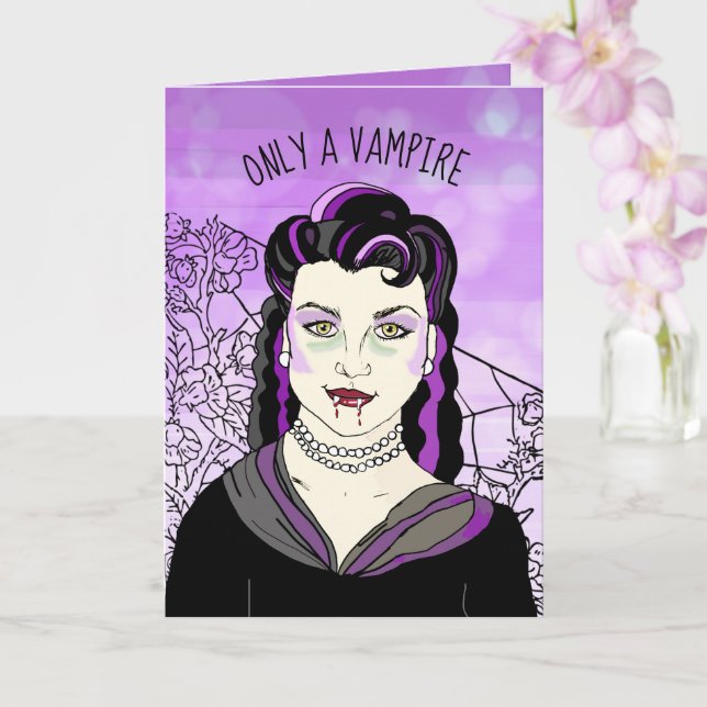 Carte SEULEMENT un vampire, peut vous aimer pour toujour (Orchidée)