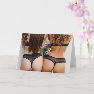 Carte Sexy pin up fille photo Grey Card