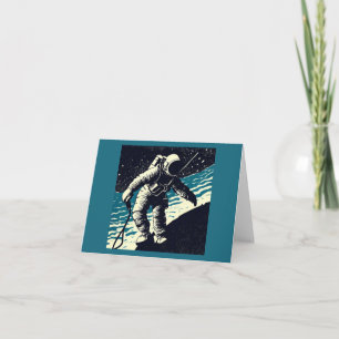 Carte SF - Astronaut sur Spacewalk Woodcut 2