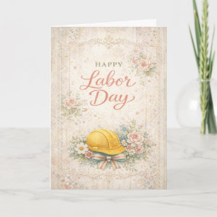 Carte Shabby Chic Rose Fête du Travail