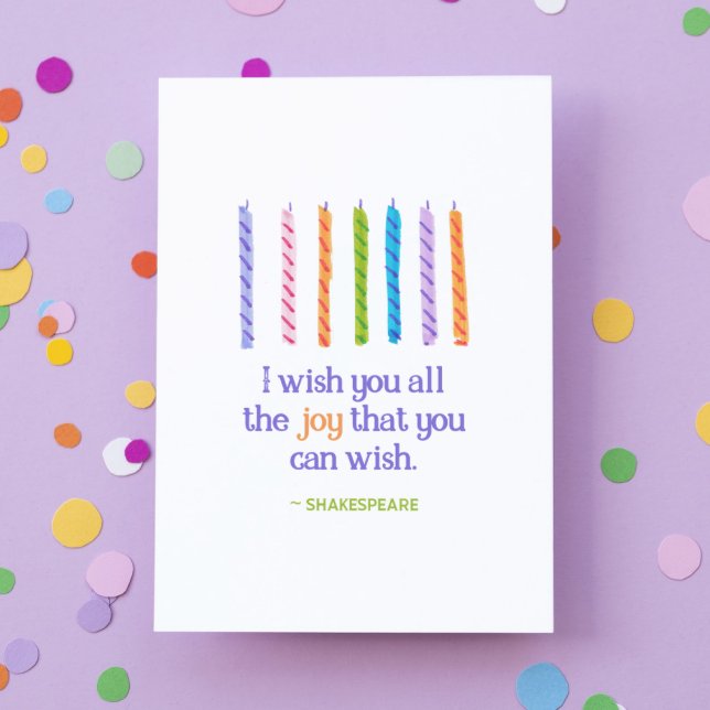 Carte Shakespeare Anniversaire Minimaliste Rétro Meilleu (Créateur téléchargé)