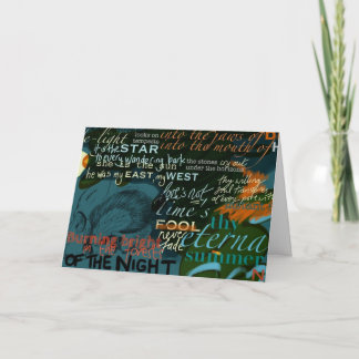 Carte Shakespeare cite l'obscurité de poésie d'amour