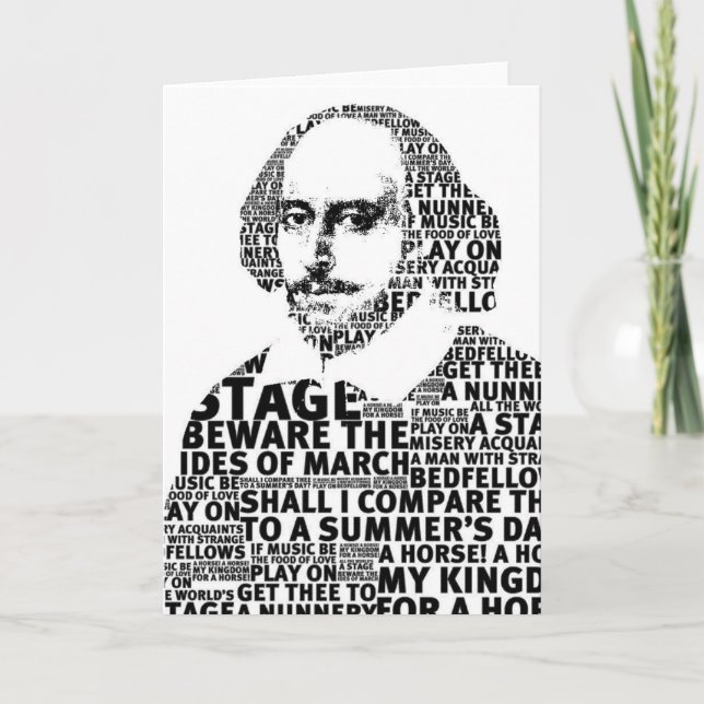 Carte Shakespeare conception de texte noir (Devant)