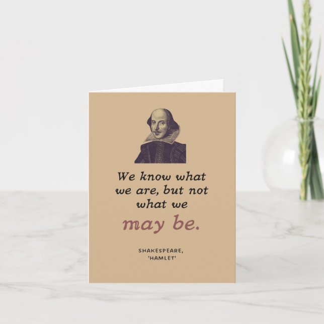 Carte Shakespeare Inspiration Vintage Bookish Graduation (Devant)
