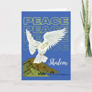 Carte Shalom pour Pesach Dove au-dessus des montagnes