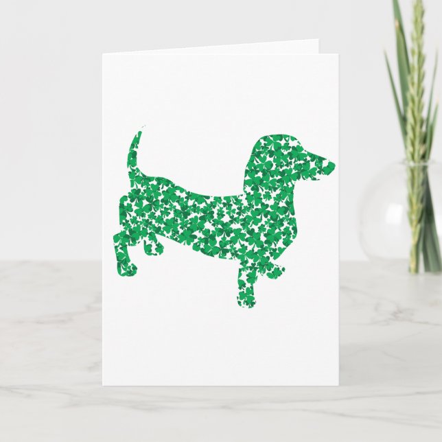 Carte Shamrock Dachshund (Devant)
