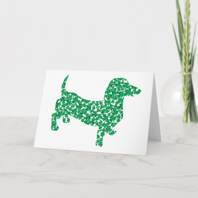 Carte Shamrock Dachshund (Devant)