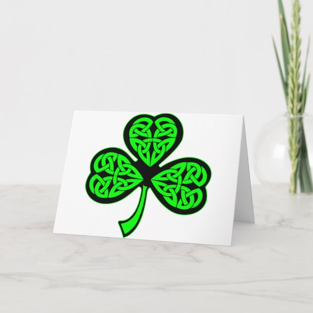 Carte Shamrock de Celtic de 3 feuilles (Devant)