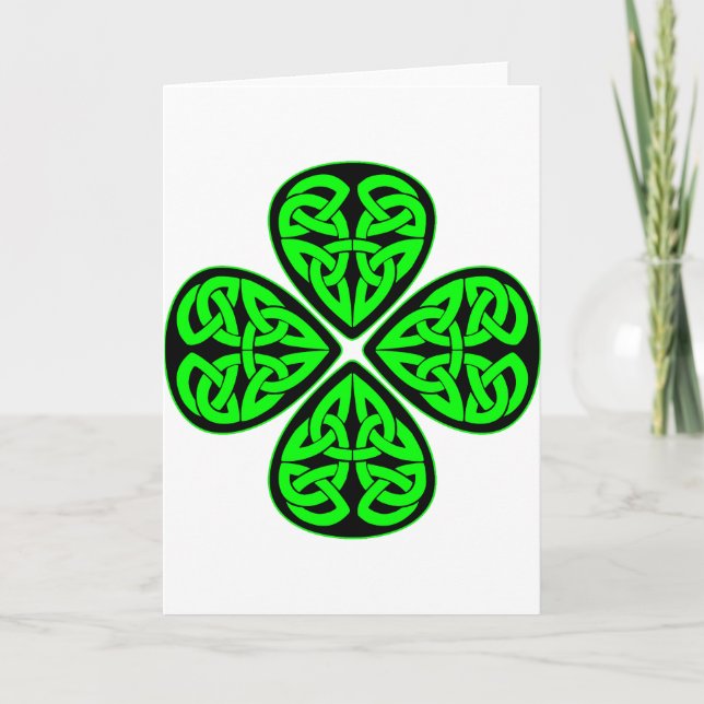 Carte Shamrock de Celtic de 4 feuilles (Devant)