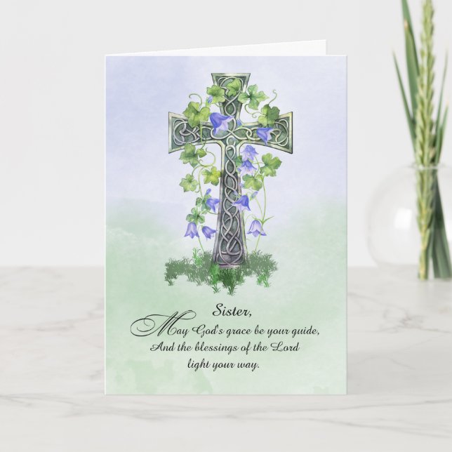 Carte Shamrock de la Croix Céleste catholique de Jour de (Devant)