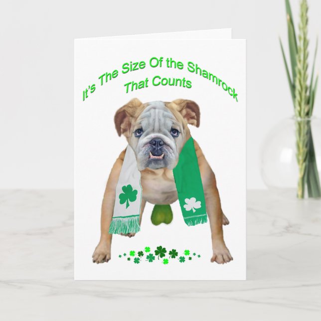 Carte Shamrock de la Saint-Patrick Bulldog (Devant)
