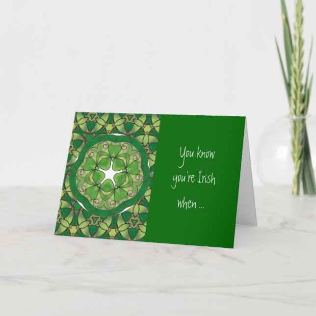 Carte Shamrock de la Saint Patrick Vous savez Vous êtes  (Devant)