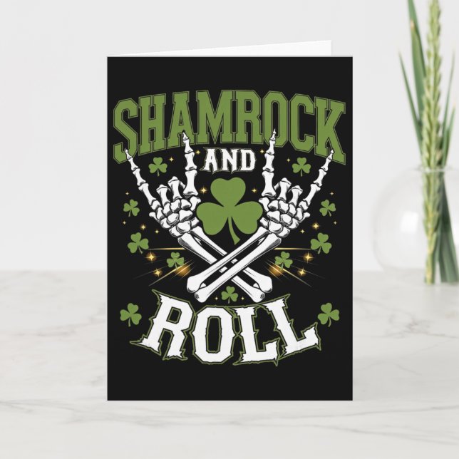 Carte Shamrock Et Rock And Roll Saint Patrick's Da (Devant)