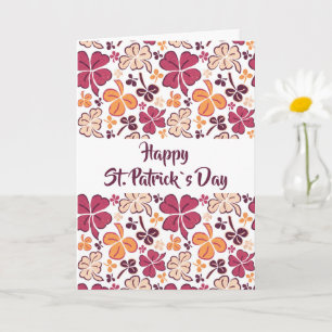 Carte Shamrock Motif de Clover rouge Saint Patrick`s Day