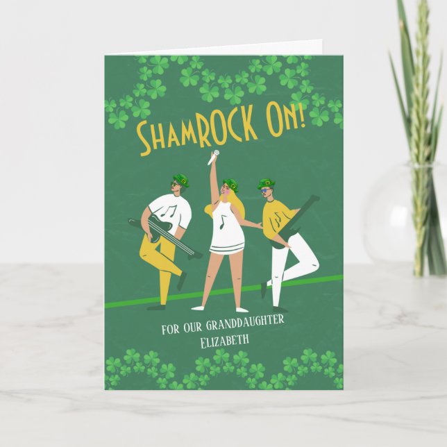 Carte Shamrock On pour la bande de la petite-fille St. P (Devant)