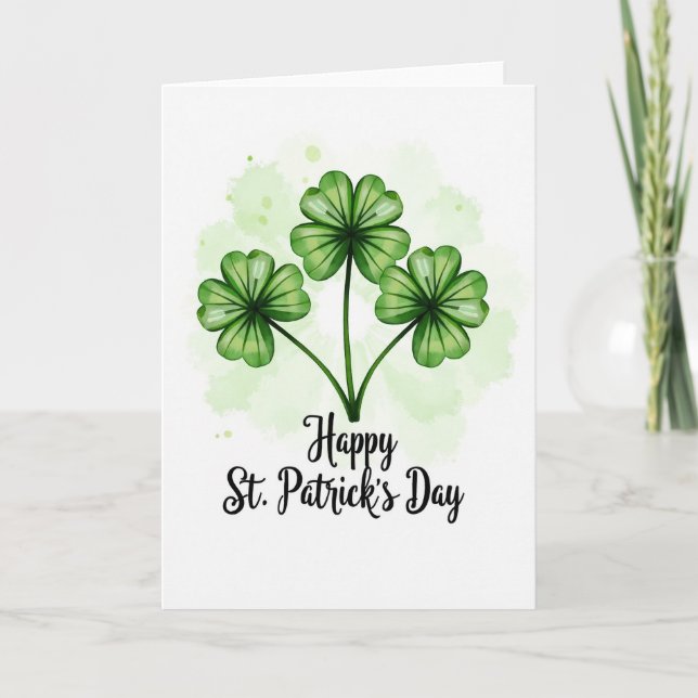 Carte Shamrock Watercolor Card (Devant)