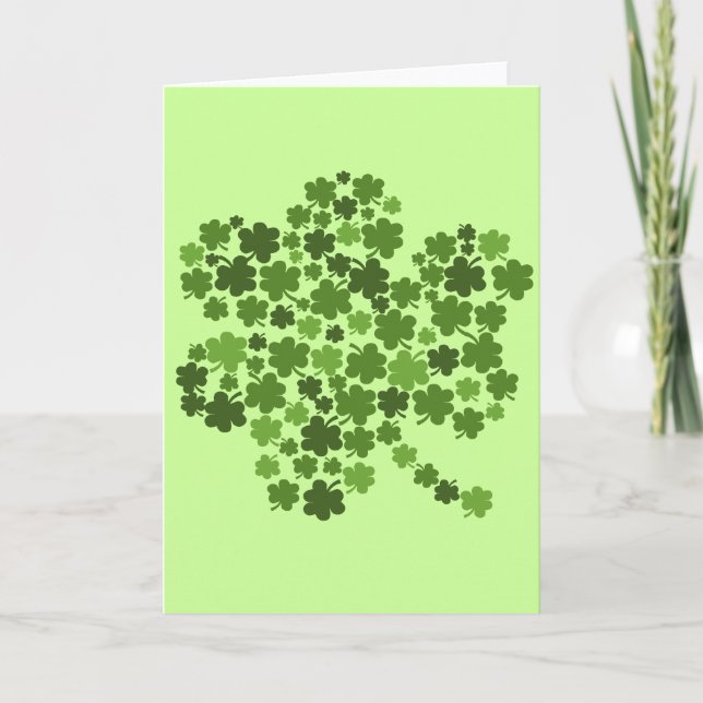 Carte Shamrocks dans un Shamrock (Devant)