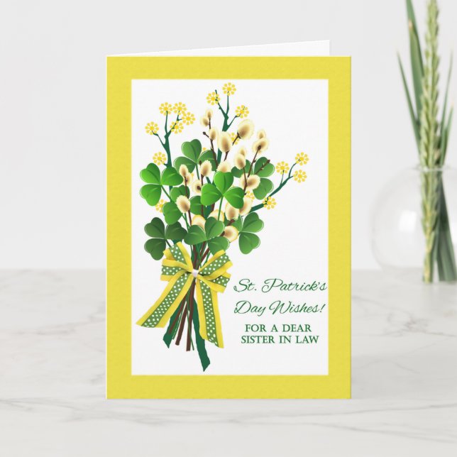 Carte Shamrocks de la Saint-Patrick pour belle-soeur (Devant)