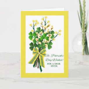 Carte Shamrocks de la Saint Patrick pour soeur