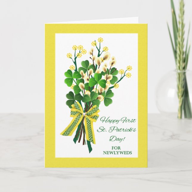 Carte Shamrocks de St Patrick pour Newlyweds (Devant)