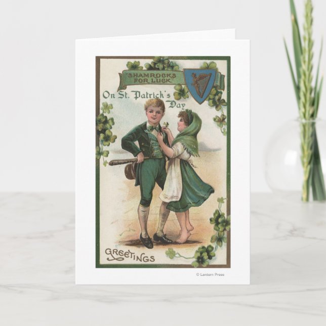 Carte Shamrocks pour la chance (Devant)