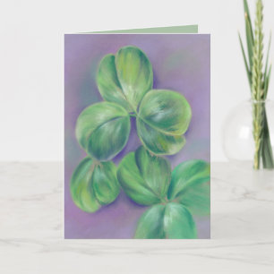 Carte Shamrocks vertes de trèfle sur la St. Patrick's Da