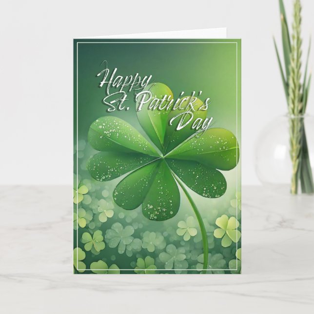 Carte Shamrocks verts Bonne St. Patrick's Day (7) c (Devant)