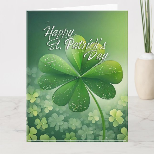 Carte Shamrocks verts Bonne St. Patrick's Day (7) c (Devant)