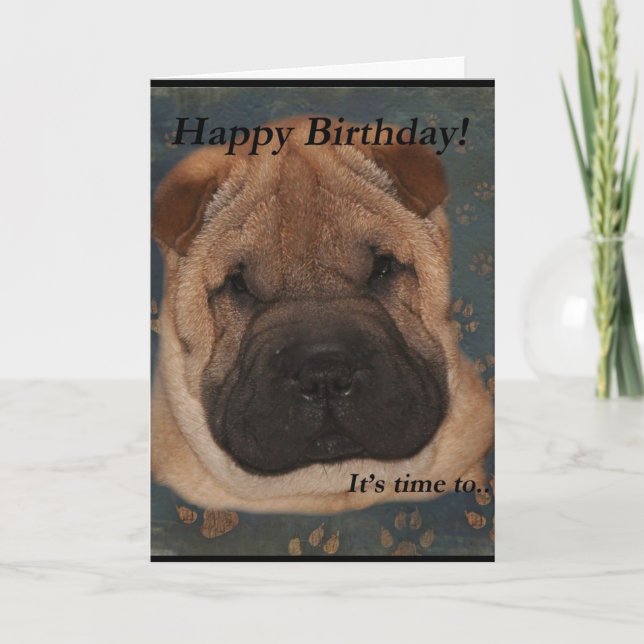 Carte Shar Pei Anniversaire Paws Pris (Devant)